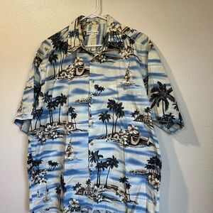 Vintage Pierre Cardin XL Hawaiin Tropical Summer button Up Collared Shirt